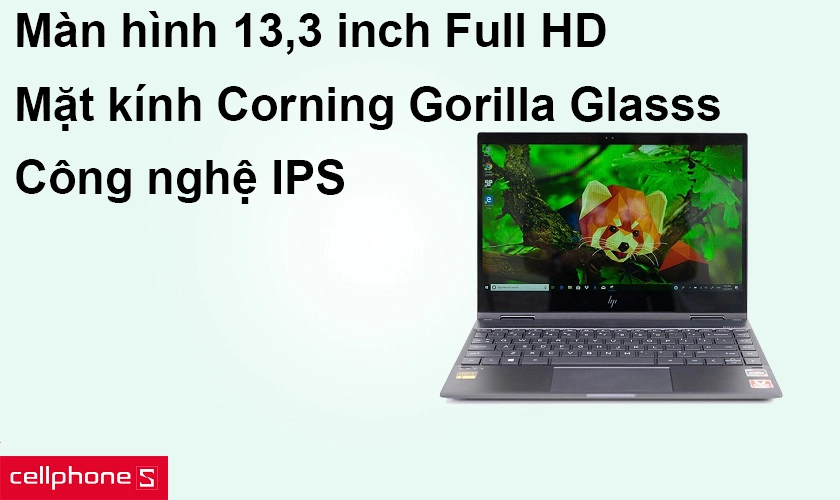 Màn hình 13,3 inch Full HD, mặt kính Corning Gorilla Glasss