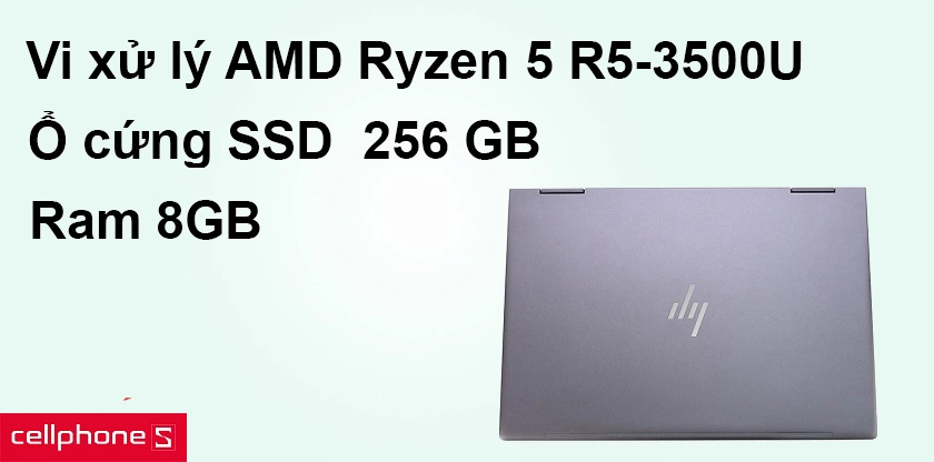 Vi xử lý AMD Ryzen 5 R5-3500U, ổ cứng cao cấp SSD 256 GB