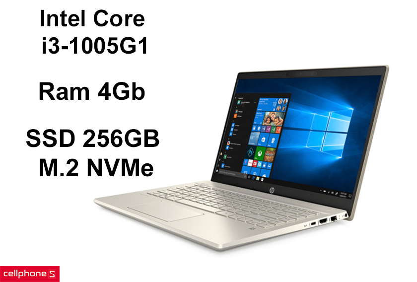 Intel Core i3-1005G1, Ram DDR4 4Gb, ổ cứng 256GB SSD M.2 NVMe