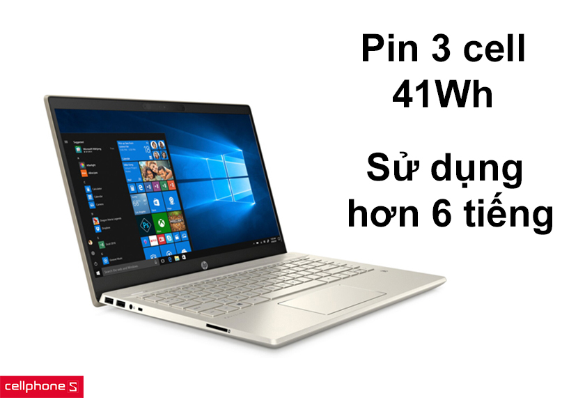 Pin 3 cell 41Wh sử dụng hơn 6 tiếng