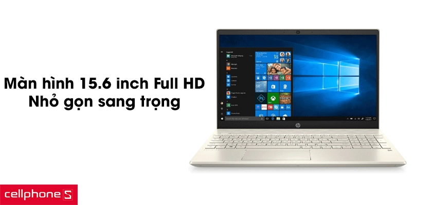 Màn hình 15.6 inch Full HD rõ nét, thiết kế nhỏ gọn sang trọng