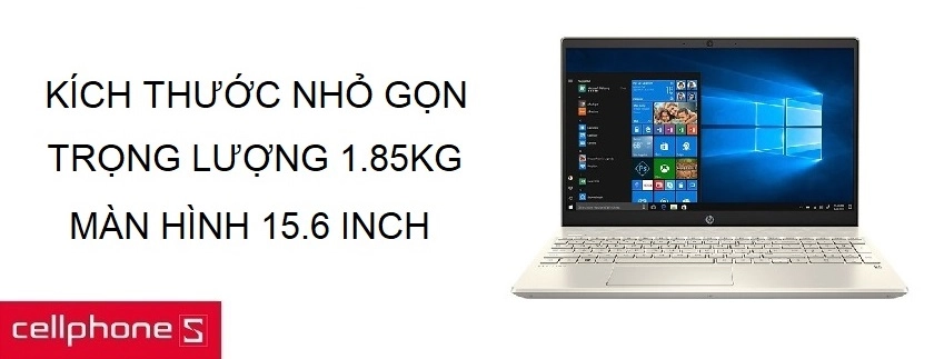 Kích thước nhỏ gọn, trọng lượng 1,85g, màn hình 15,6 inch Full HD sắc nét