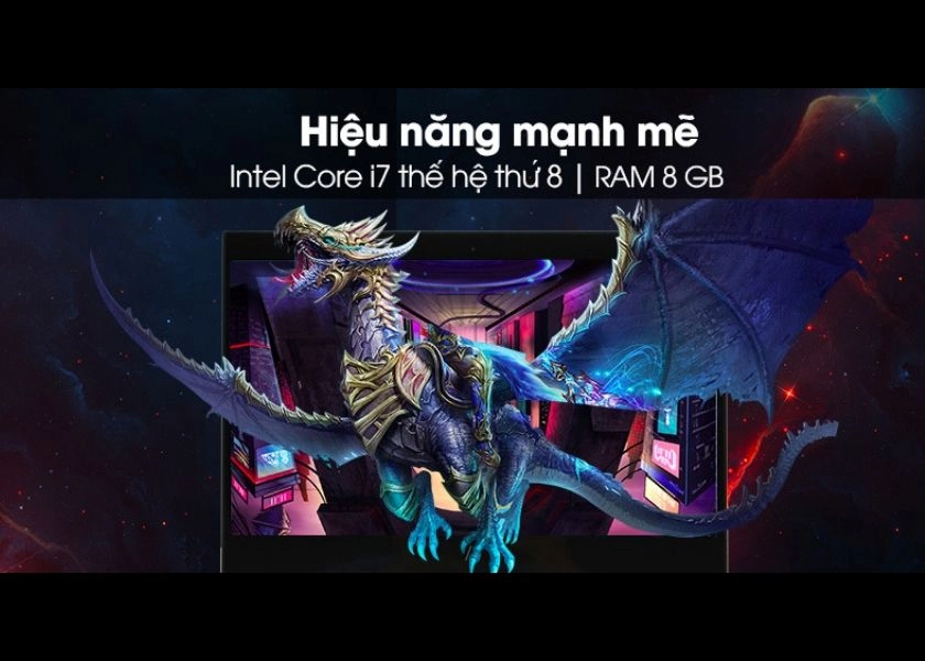 Hiệu năng mạnh mẽ với bộ vi xử lý Intel Core i7, RAM 8GB và SSD 256GB