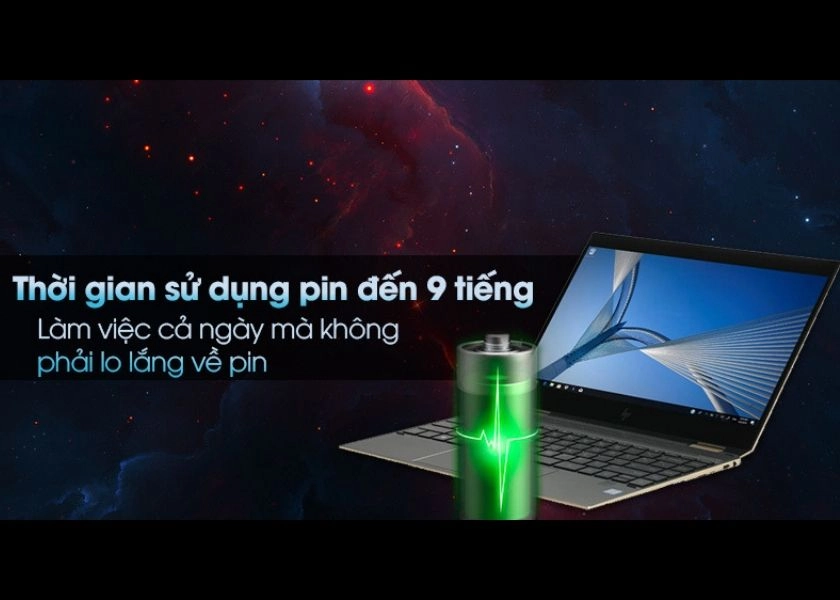 Làm việc cả ngày với thời lượng pin lên 9 tiếng