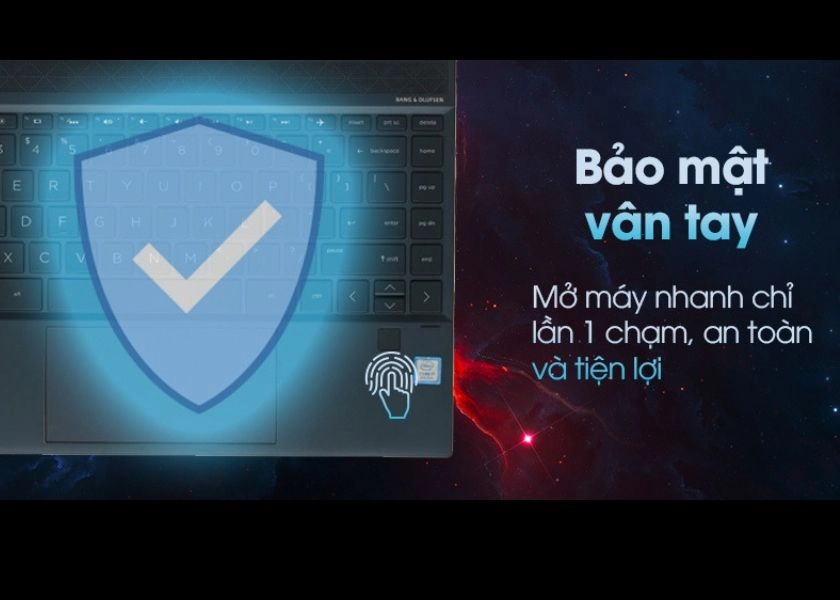 đèn nền và bảo mật bằng vân tay tiện dụng