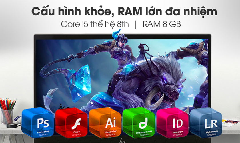 Intel Core i5 8265U, RAM 8GB, đồ hoạ UHD Graphics 620, ổ cứng 256GB