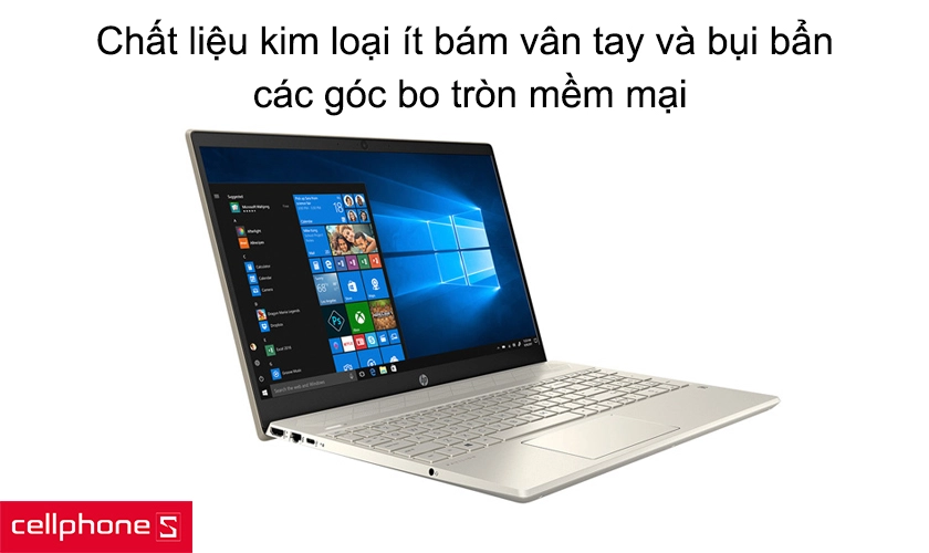 Chất liệu kim loại ít bám vân tay và bụi bẩn, các góc bo tròn mềm mại