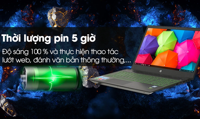 Pin 3 Cell 52.5WHr sử dụng liên tục 5 giờ