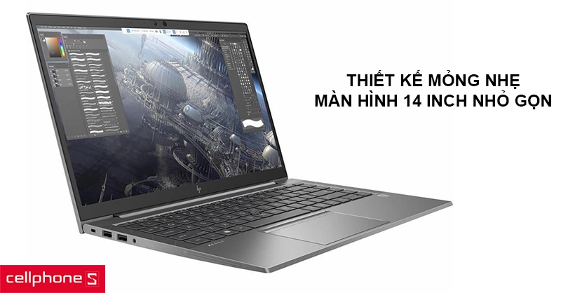 Thiết kế mỏng nhẹ, màn hình 14 inch nhỏ gọn, độ sáng cao