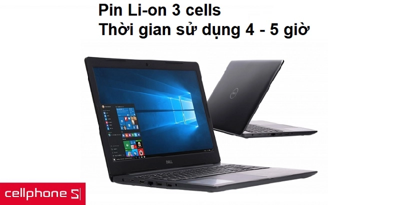 Sở hữu pin Li-on 3 cells mang đến thời gian sử dụng tốt