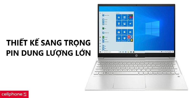 Thiết kế sang trọng, dung lượng pin 3 cell