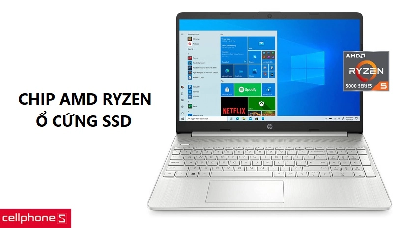 Cấu hình khỏe với chip AMD Ryzen, dung lượng RAM lớn