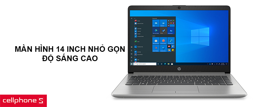 Màn hình 14 inch nhỏ gọn, độ sáng cao mang lại khả năng hiển thị rõ nét