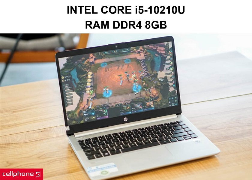 Chipset Intel Core i5-10210U mạnh mẽ và thanh Ram DDR4 8GB