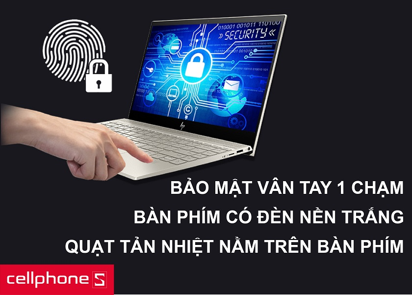 Bàn phím hành trình ngắn, bản lề nâng đỡ thân giúp tản nhiệt tốt và mở khóa nhanh cùng vân tay một chạm