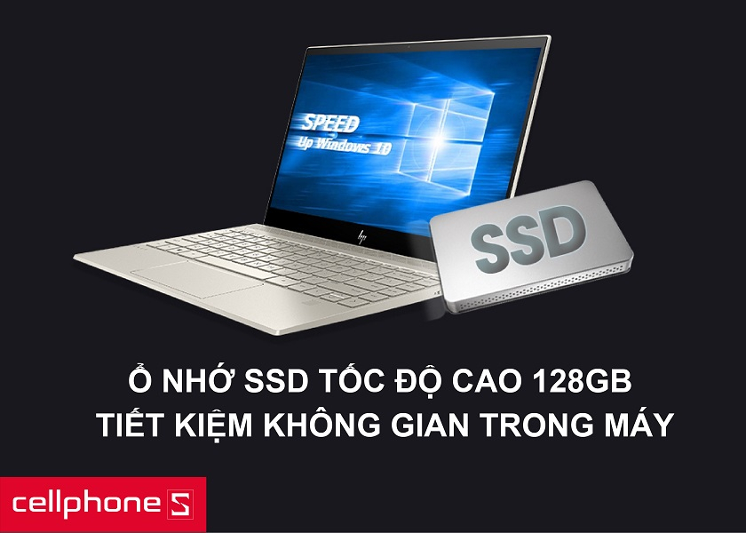 Lưu trữ cùng 128GB SSD M.2 ghi nhớ dữ liệu nhanh chóng
