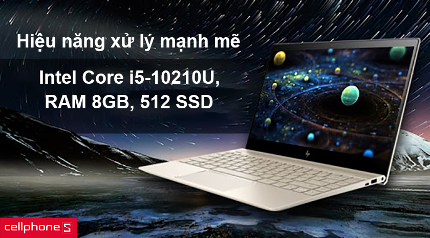 Hiệu năng xử lý mạnh mẽ: Intel Core i5-10210U, RAM 8GB, 512 SSD