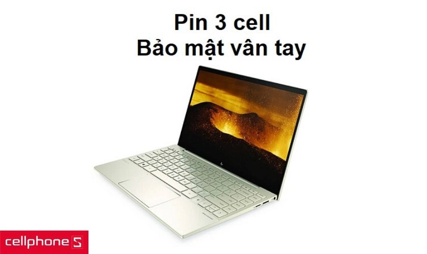 Pin 3 cell, cùng trang bị webcam HD và bảo mật vân tay