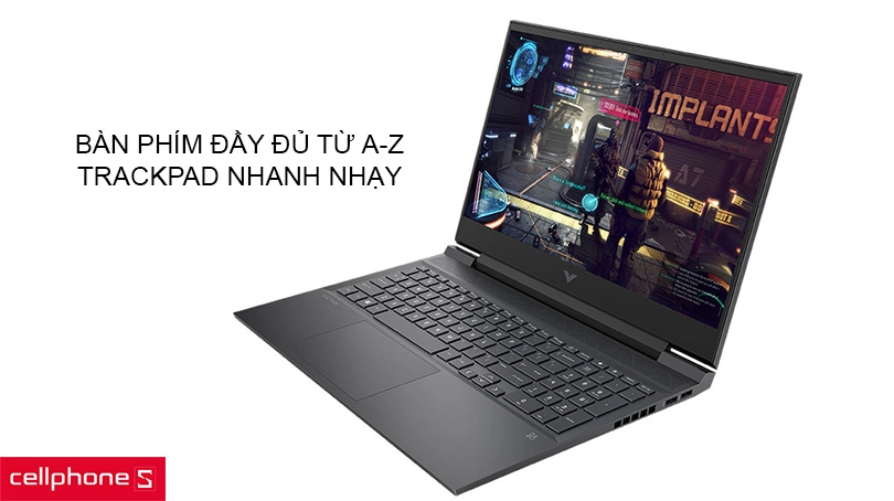 Bàn phím đầy đủ từ A-Z, trackpad nhanh nhạy