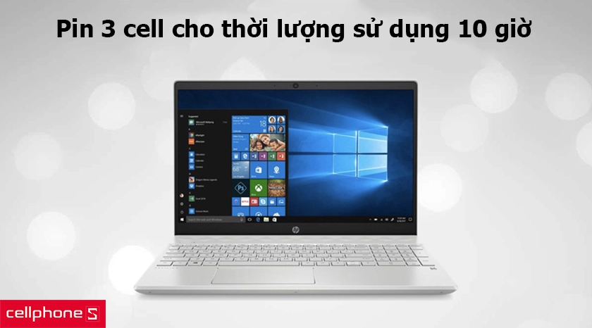 pin 3 cell cho thời lượng sử dụng 10 giờ