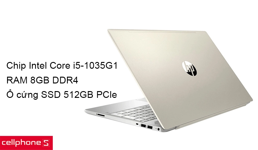 Cấu hình khỏe nhờ chip Intel Core i5-1035G1, RAM 8GB và ổ cứng 512GB PCle