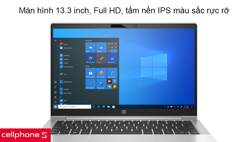Màn hình 13.3 inch với phần viền mỏng hơn, độ phân giải Full HD trên tấm nền IPS