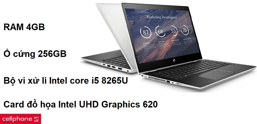 Khả năng lưu trữ 4GB cùng bộ vi xử lí Intel Core i5 8265U mạnh mẽ