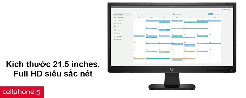 Kích thước 21.5 inches, Full HD siêu sắc nét