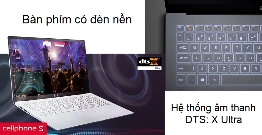 Bàn phím trang bị đèn nền, hệ thống âm thanh DTS:X Ultra 3D