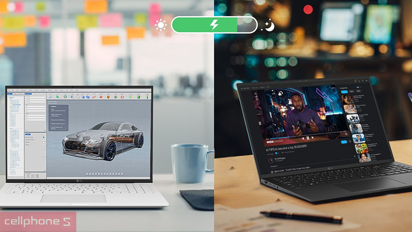 Pin và cổng kết nối của laptop LG Gram 2024 16Z90S-G.AH76A5