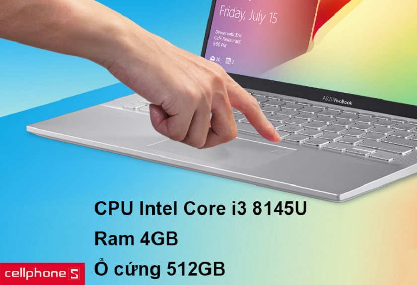 Hiệu năng mạnh mẽ với bộ vi xử lý Intel Core i3 8145U mới nhất, ổ cứng 512GB xứ lý cực nhanh
