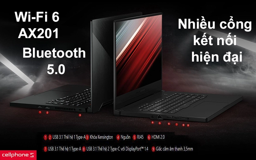 Trang bị Intel Wi-Fi 6 AX201 kèm Bluetooth 5.0