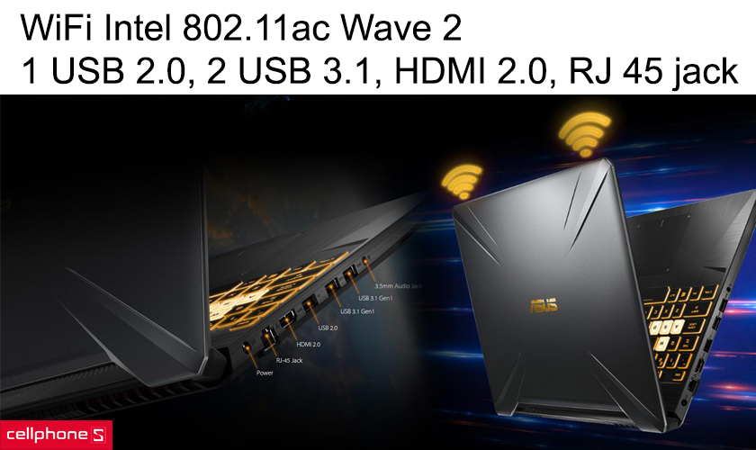 WiFi Intel 802.11ac Wave 2, 1 USB 2.0, 2 USB 3.1