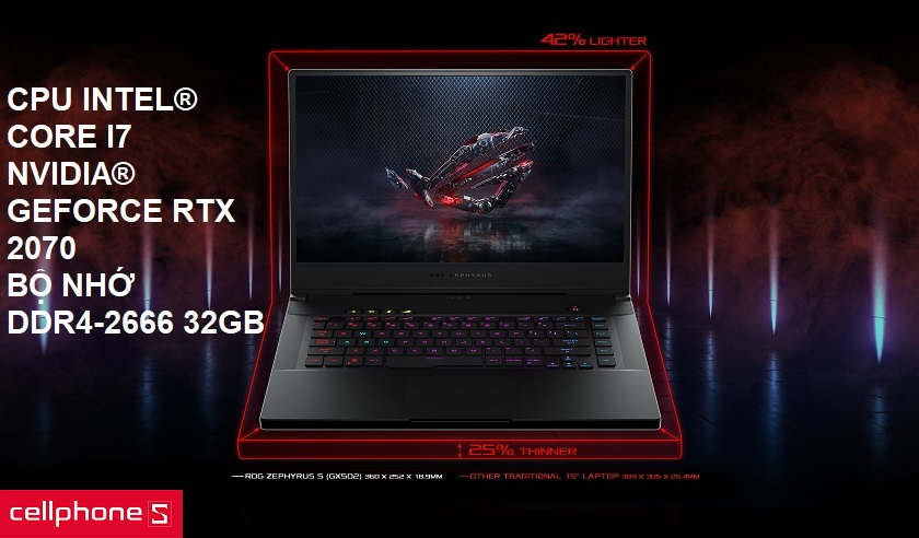 Hiệu năng mạnh mẽ với chip Intel@ Core i7 thế hệ thứ 9