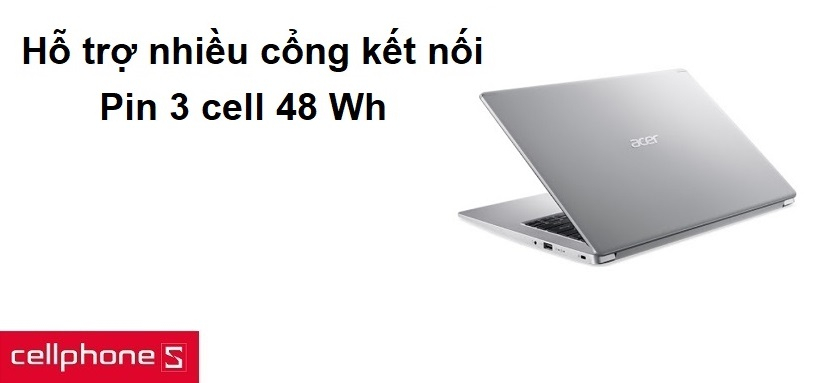 Hỗ trợ nhiều cổng kết nối thông dụng, pin 3 cell 48 Wh cho thời lượng 11 giờ sử dụng