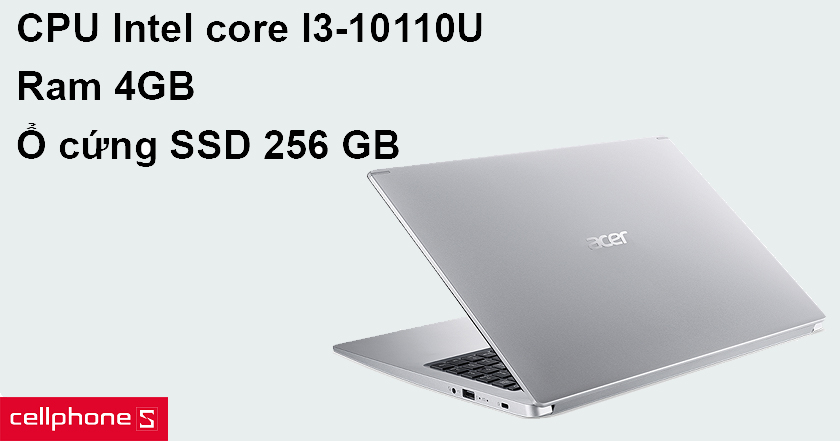 Hiệu năng mạnh mẽ với bị bộ vi xử lý i3 thế hệ thứ 10 