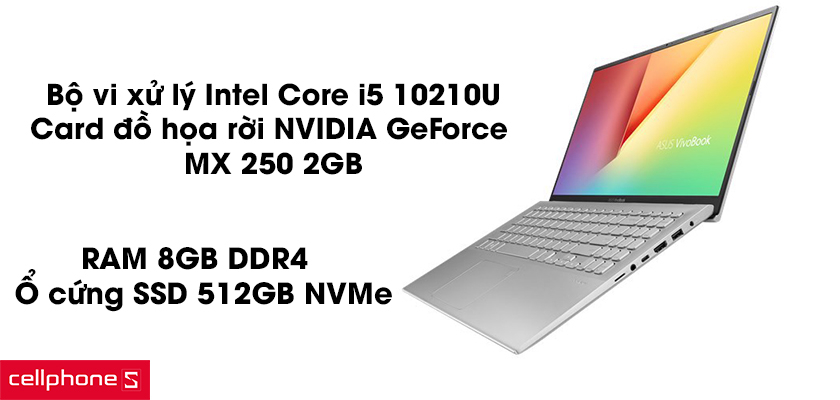 Bộ vi xử lý Intel Core i5 10210U, Card đồ họa rời NVIDIA GeForce MX 250 2GB
