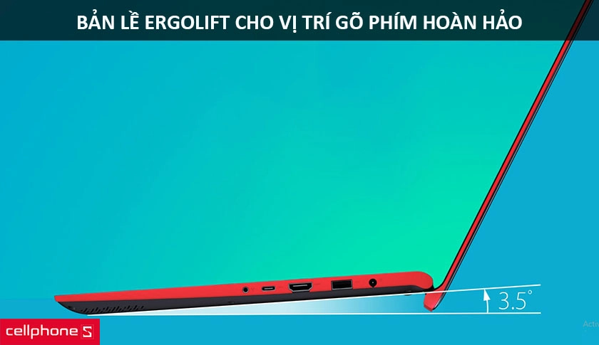 bản lề ErgoLift được gia công chính xác, màn hình được giữ cố định ở mọi góc độ