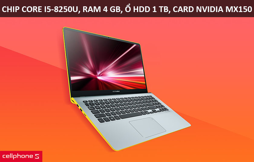 Chip Intel Core i5-8250U, đồ họa NVIDIA GeForce MX150 cho hiệu năng chinh phục mọi tác vụ