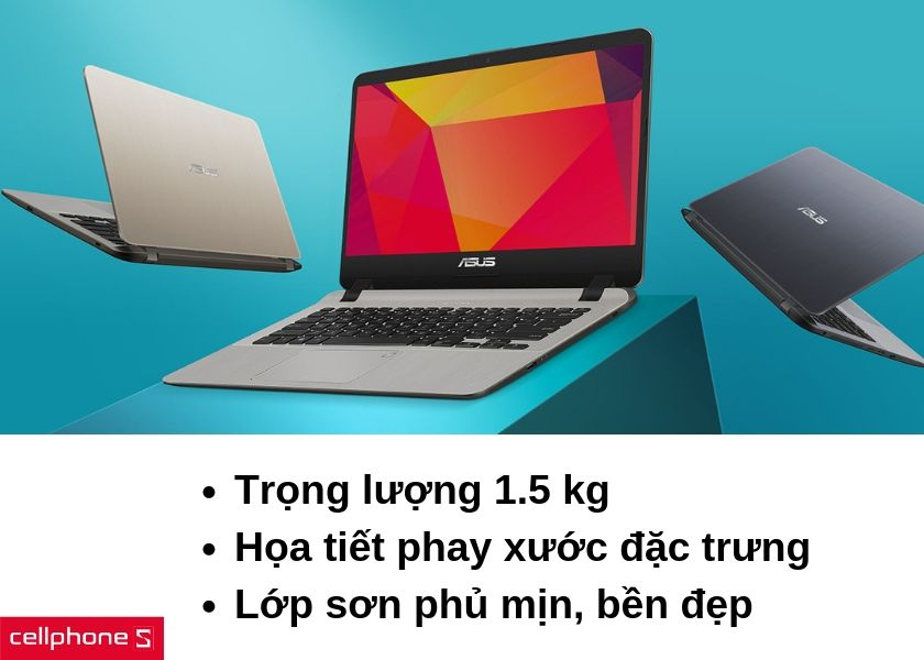 Thiết kế chuẩn ultrabook gọn nhẹ với chỉ 1.5kg, màu sắc thanh lịch, kiểu dáng đậm phong cách