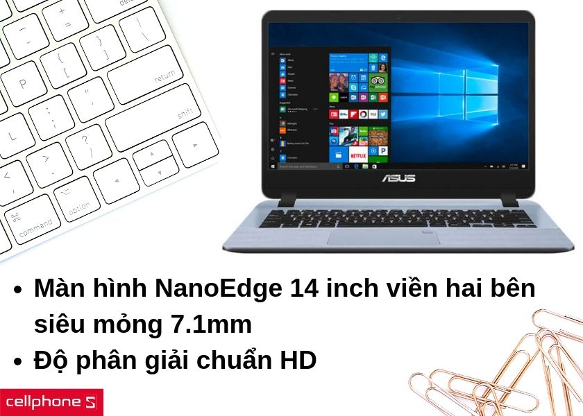 Màn hình NanoEdge 14 inch viền siêu mỏng, độ phân giải chuẩn HD