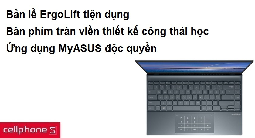 Bản lề ErgoLift tiện dụng, bàn phím tràn viền thiết kế công thái học