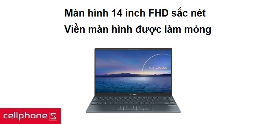 Kích thước nhỏ gọn, màn hình 14 inch FHD sắc nét