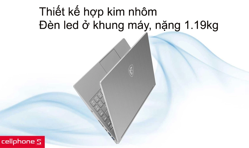 Thiết kế hợp kim nhôm, đèn led ở khung máy, nặng 1,19kg