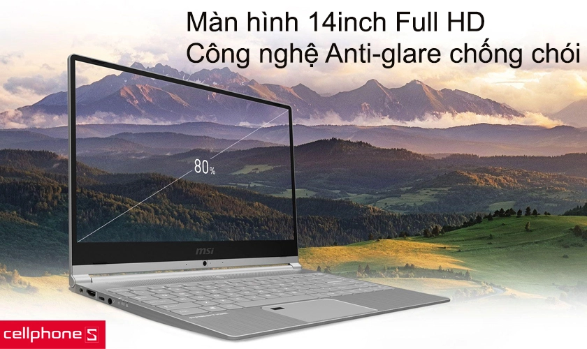 Màn hình 14 inch Full HD, công nghệ Anti-glare chống chói