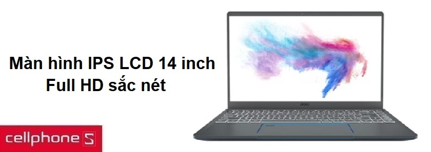 Kích thước nhỏ gọn, màn hình IPS LCD 14 inch Full HD sắc nét