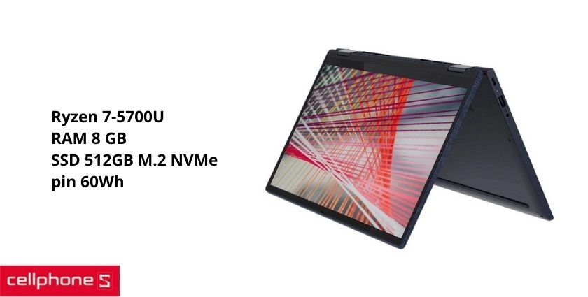 Hiệu năng mạnh mẽ với vi xử lý Ryzen 7-5700U
