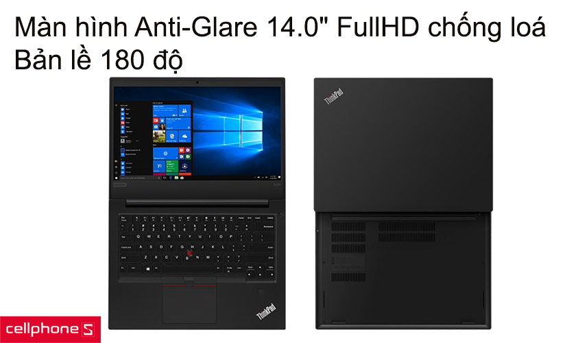 Màn hình Anti-Glare 14.0" FullHD chống loá, bản lề 180 độ