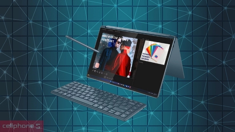 Pin, cổng kết nối của laptop Lenovo Yoga Book 9 14IAH10 83KJ001QVN