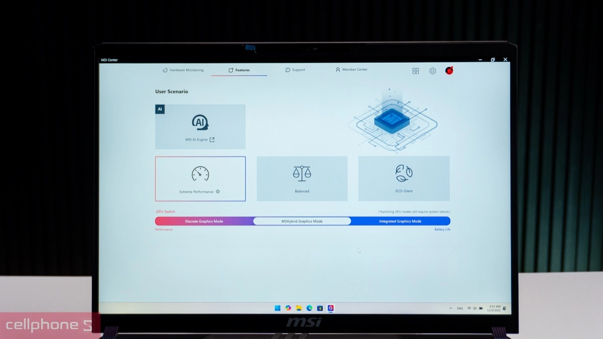 Hiệu năng tính toán, xử lý đồ họa của laptop MSI Vector A16 HX A8WHG-010VN